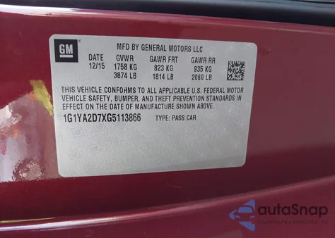 2016 Chevrolet Corvette Stingray from USA, damaged, VIN 1G1YA2D7XG5113866